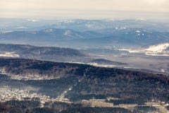 Far plan from the mountain, Ural, city Miass royalty free stock photography Far plan from the mountain, Ural, city Miass royalty free stock photography
