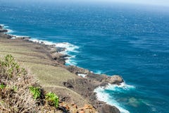 Far view of the rocky coast of Tenerife royalty free stock photography Far view of the rocky coast of Tenerife royalty free stock photography
