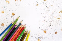 Farbenbleistifte getrennt auf weißem Hintergrund lizenzfreie stockfotos Farbenbleistifte getrennt auf weißem Hintergrund lizenzfreie stockfotos