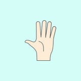 farbige Entwurfsikone des Handzeichens Gruß Eine der Sammlungsikonen für Website, Webdesign, bewegliche APP stock abbildung farbige Entwurfsikone des Handzeichens Gruß Eine der Sammlungsikonen für Website, Webdesign, bewegliche APP stock abbildung