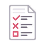 Farblinie-Vektorikone der Checkliste dünne stock abbildung Farblinie-Vektorikone der Checkliste dünne stock abbildung