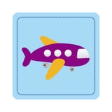 Farbspielzeugflugzeugfliegen-Bildikone Lizenzfreies Stockbild Farbspielzeugflugzeugfliegen-Bildikone Lizenzfreies Stockbild