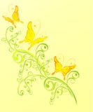 Farfalla ed ornamento floreale, illustrazione di vettore royalty illustrazione gratis Farfalla ed ornamento floreale, illustrazione di vettore royalty illustrazione gratis