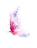 Farfalla meravigliosamente dipinta a mano con il rosa vibrante, porpora royalty illustrazione gratis Farfalla meravigliosamente dipinta a mano con il rosa vibrante, porpora royalty illustrazione gratis