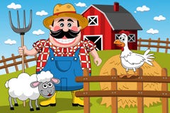 Farmer Farm Cartoon Animal Animals Ranch royalty free illustration Farmer Farm Cartoon Animal Animals Ranch royalty free illustration