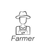 Farmer hand draw icon. Element of farming illustration icons. Signs and symbols can be used for web, logo, mobile app, UI, UX vector illustration Farmer hand draw icon. Element of farming illustration icons. Signs and symbols can be used for web, logo, mobile app, UI, UX vector illustration