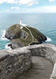 Faro del sud della pila in Galles del nord fotografia stock Faro del sud della pila in Galles del nord fotografia stock