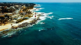 Farol da Ponta de Itapua маяка Itapua также известное как северный попечитель залива os Сантоса Todos в Сальвадоре, Бразилии стоковые изображения Farol da Ponta de Itapua маяка Itapua также известное как северный попечитель залива os Сантоса Todos в Сальвадоре, Бразилии стоковые изображения