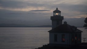 Farol Haro Strait Maritime Nautical Beacon da estufa de cal video estoque Farol Haro Strait Maritime Nautical Beacon da estufa de cal video estoque