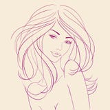 Fashion beautiful woman with long wavy hair Vector vector illustration Fashion beautiful woman with long wavy hair Vector vector illustration