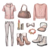 Fashion collection. Watercolor illustrations vector illustration Fashion collection. Watercolor illustrations vector illustration