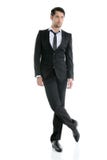 Fashion Full Length Elegant Young Black Suit Man Stock Image - Image ...
