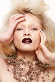 Fashion Halloween Looking. Model With Dark Lips Royalty Free Stock Photography Fashion Halloween Looking. Model With Dark Lips Royalty Free Stock Photography