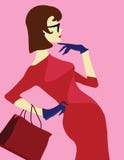 Fashion lady in red with sunglasses stock illustration Fashion lady in red with sunglasses stock illustration