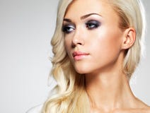 Fashion model with bright make-up. stock photo Fashion model with bright make-up. stock photo