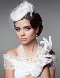 Fashion photo of beautiful young woman in pretty clothes with re Stock Photography Fashion photo of beautiful young woman in pretty clothes with re Stock Photography
