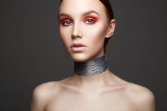 Fashion portrait of beauty make-up girl Stock Photos Fashion portrait of beauty make-up girl Stock Photos