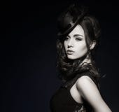 Fashion portrait of a brunette woman in black clothes royalty free stock photo Fashion portrait of a brunette woman in black clothes royalty free stock photo