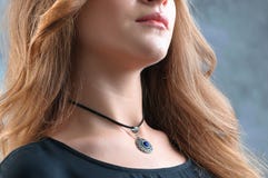Fashion portrait of young beautiful woman with jewelry. Brunette royalty free stock photos Fashion portrait of young beautiful woman with jewelry. Brunette royalty free stock photos
