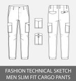 Cargo pants stock vector. Illustration of garment, technical - 23847292