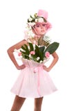 Fashion Woman Is Bunch Of Flowers. Stock Photography Fashion Woman Is Bunch Of Flowers. Stock Photography