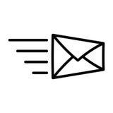 Fast mail and letter. speed vector. line art royalty free illustration Fast mail and letter. speed vector. line art royalty free illustration