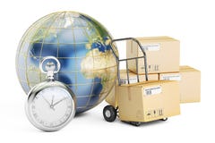 fast shipping and delivery around the World concept, 3D rendering stock illustration fast shipping and delivery around the World concept, 3D rendering stock illustration