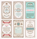 Fastställda retro kort för tappning Inbjudan för bröllop för mallhälsningkort Linje calligraphic ramar Royaltyfri Foto Fastställda retro kort för tappning Inbjudan för bröllop för mallhälsningkort Linje calligraphic ramar Royaltyfri Foto
