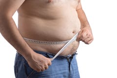 Fat Man Holding A Measurement Tape Stock Photo Fat Man Holding A Measurement Tape Stock Photo