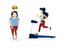Fat and thin woman royalty free illustration Fat and thin woman royalty free illustration