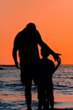 Father And Son Silhouette Stock Photos