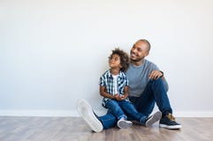 Father And Son Thinking Stock Image