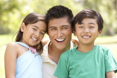 Father And Children In Park stock photo Father And Children In Park stock photo