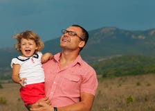 Father and daughter playing royalty free stock photography Father and daughter playing royalty free stock photography