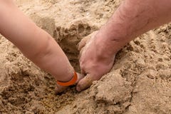 Father and son carry out joint work royalty free stock photo Father and son carry out joint work royalty free stock photo