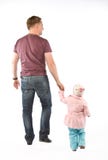 Father Walking With Preschool Daughter Stock Images
