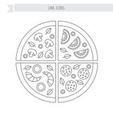 Fatia da pizza Vegetariano do marisco do cogumelo dos Pepperoni Ilustração do vetor ilustração do vetor Fatia da pizza Vegetariano do marisco do cogumelo dos Pepperoni Ilustração do vetor ilustração do vetor
