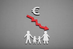 Fattig familj, finansiell spänning Krisarmod royaltyfria foton Fattig familj, finansiell spänning Krisarmod royaltyfria foton