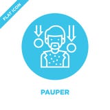 fattighjonsymbolsvektor från välgörenhetbeståndsdelsamling Tunn linje illustration för vektor för fattighjonöversiktssymbol Linjä royaltyfri illustrationer fattighjonsymbolsvektor från välgörenhetbeståndsdelsamling Tunn linje illustration för vektor för fattighjonöversiktssymbol Linjä royaltyfri illustrationer