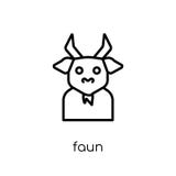 Faun icon. Trendy modern flat linear vector Faun icon on white b vector illustration Faun icon. Trendy modern flat linear vector Faun icon on white b vector illustration