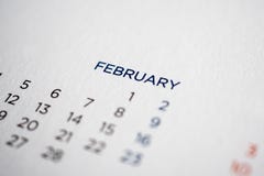 February calendar page with months and dates stock photos February calendar page with months and dates stock photos