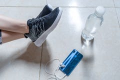 FITNESS TRAINING ON THE FLOOR stock image FITNESS TRAINING ON THE FLOOR stock image