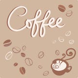 Feij?es de caf? dos kofs da inscri??o e uma x?cara de caf? ilustração royalty free Feij?es de caf? dos kofs da inscri??o e uma x?cara de caf? ilustração royalty free