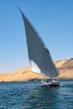 Felucca sailing along the Nile River - Egypt stock photos Felucca sailing along the Nile River - Egypt stock photos