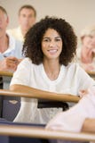 Female adult student listening stock photo Female adult student listening stock photo