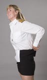 Female airline officer getting dressed royalty free stock image Female airline officer getting dressed royalty free stock image