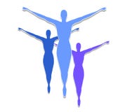 Female Fitness Silhouettes Blue