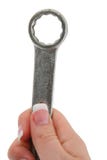 Female Hand Holding Wrench Tool Stock Image