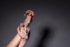 Female hands with manicure in the studio stock photos Female hands with manicure in the studio stock photos