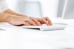 Female hands typing on the keyboard Royalty Free Stock Image Female hands typing on the keyboard Royalty Free Stock Image